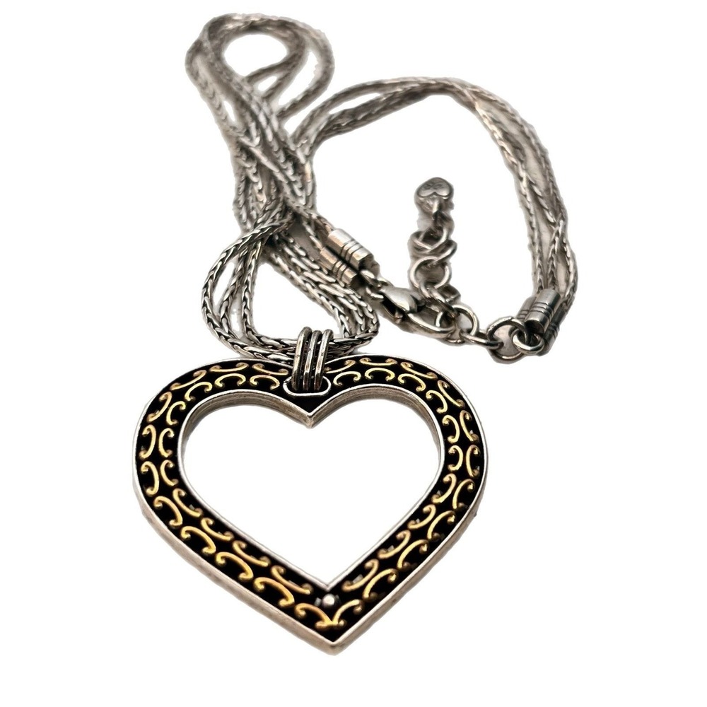 Brighton Seville Reversible chunky heart pendant  statement like necklace